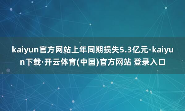 kaiyun官方网站上年同期损失5.3亿元-kaiyun下载·开云体育(中国)官方网站 登录入口
