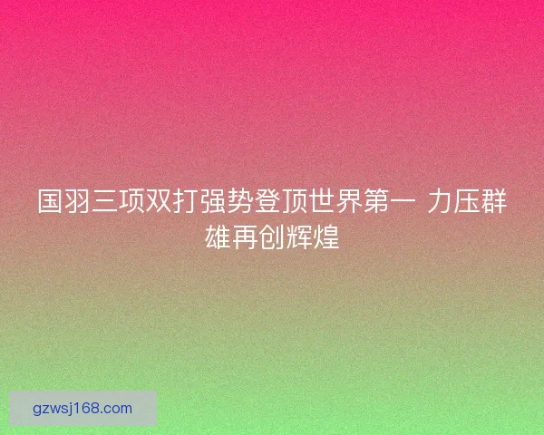 国羽三项双打强势登顶世界第一 力压群雄再创辉煌